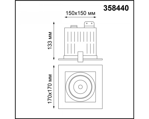 358440 SPOT NT20 266 белый/черн Встраиваемый карданный светильник IP20 LED 4000К 24W 100-265V GESSO