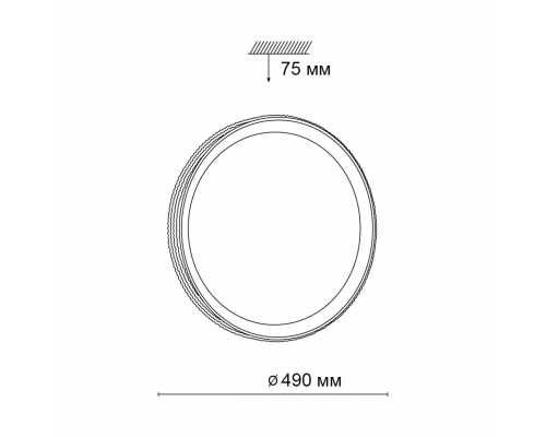 3049/EL PALE SN 035 Светильник пластик/белый/черный LED 72Вт 3000-6000К D490 IP43 пульт ДУ SHINY