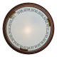 160/K GL-WOOD SN 109 Светильник стекло/белое/темный орех E27 2*60Вт D360 GRECA WOOD