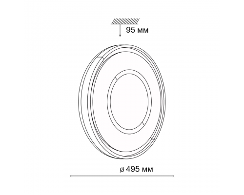 3046/EL TAN SN 010 Светильник пластик/белый/черный LED 72Вт 3000-6500К D495 IP43 пульт ДУ/ LampSmart STOKI