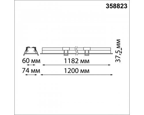 358823 SPOT NT22 262 черный Встраиваемый светодиодный светильник IP20 LED 4000K 48W 220V ITER