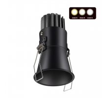 358907 SPOT NT22 229 черный Встраиваемый светодиодный светильник с переключателем цветовой температуры IP20 LED 3000К\4000К\6000К 7W 220V LANG