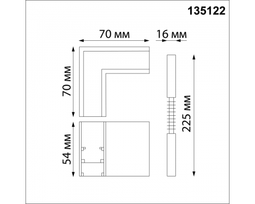135122 SHINO NT21 043 черный Соединитель с токопроводом для шинопровода L-образный IP20 48V FLUM