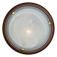 136/K GL-WOOD SN 111 Светильник стекло/белое/темный орех E27 2*60Вт D360 LUFE WOOD