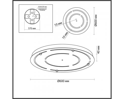 4346/60 HIGHTECH ODL23 163 Универсальное круглое основание в цвете античная бронза D600мм MOLTO
