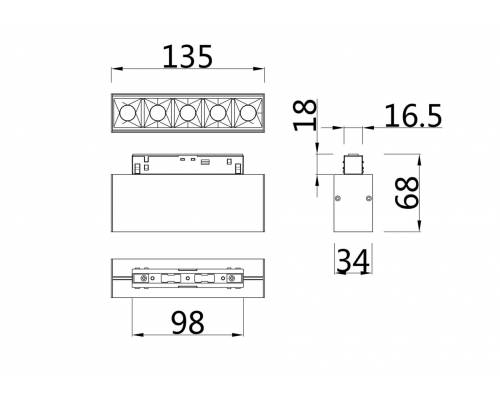 Трековый светильник Technical TR014-2-10W4K-B