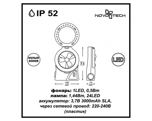 357437 NT18 189 белый/зеленый Ландшафтный светильник IP52 LED 0,5W+1,44W 220-240V TRIP